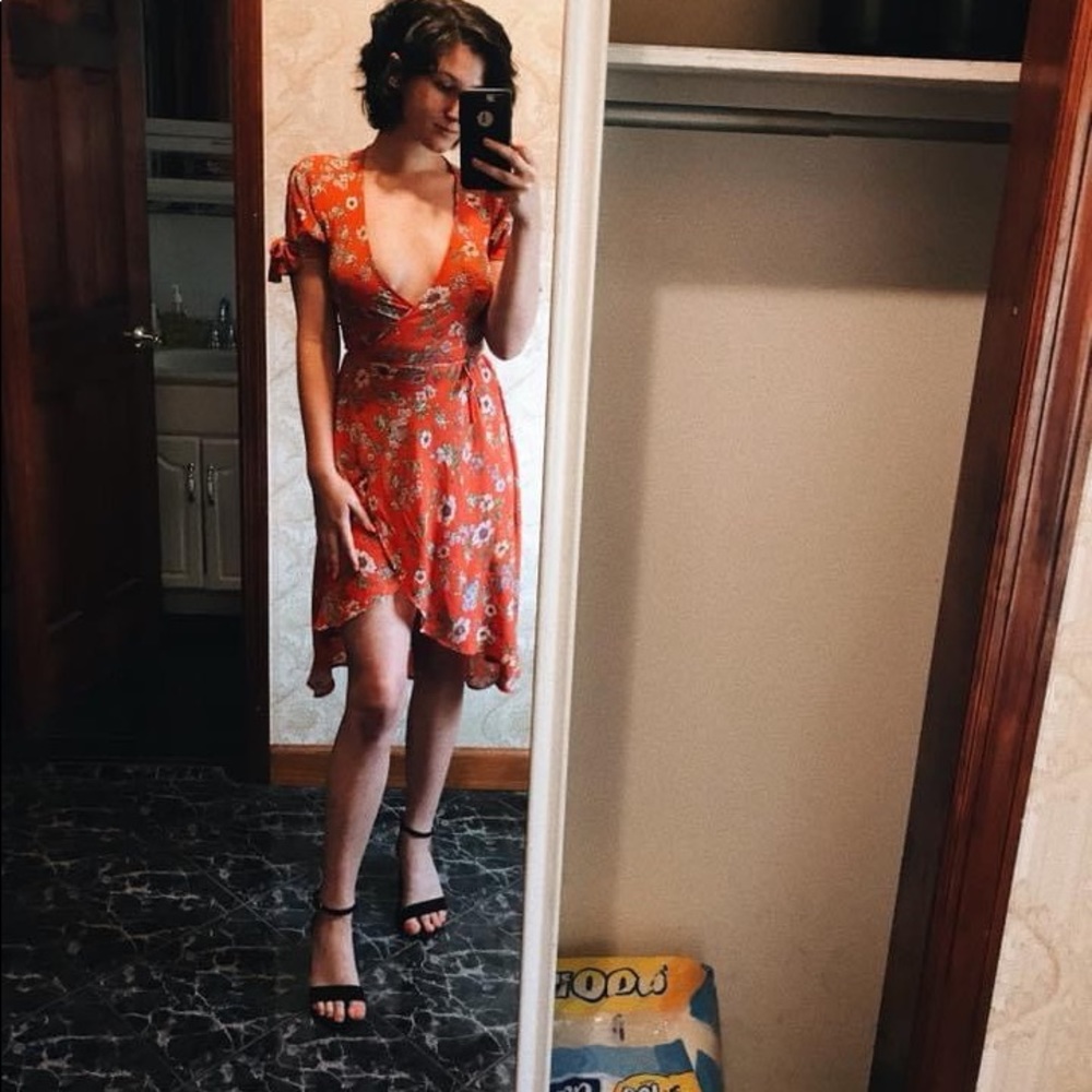 Vintage floral wrap dress
